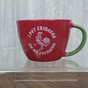 Large Red Sriracha Mug Bowl Sriracha on Everything Chili Coffee Soup